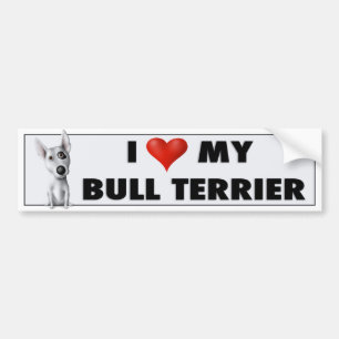 Adesivo Para Carro Etiqueta BULLT1 do amor de bull terrier