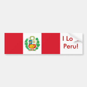 Adesivo Para Carro Etiqueta com a bandeira de Peru