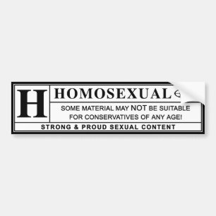 Adesivo Para Carro Etiqueta de advertência homossexual
