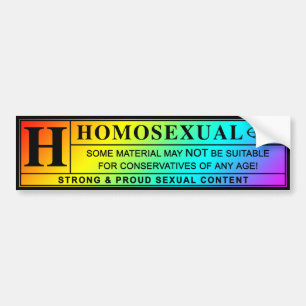 Adesivo Para Carro Etiqueta de advertência homossexual