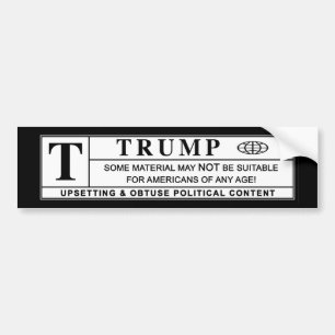 Adesivo Para Carro Etiqueta de Aviso do Donald Trump