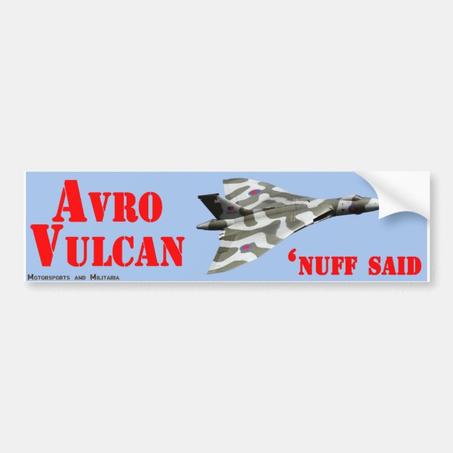 Adesivo Para Carro Etiqueta de Avro Vulcan (Frente)