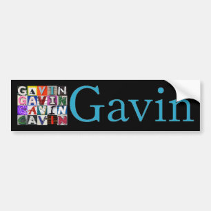 Adesivo Para Carro Etiqueta de Gavin do nome de etiqueta