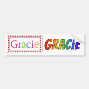 Adesivo Para Carro Etiqueta de Gracie do nome de etiqueta