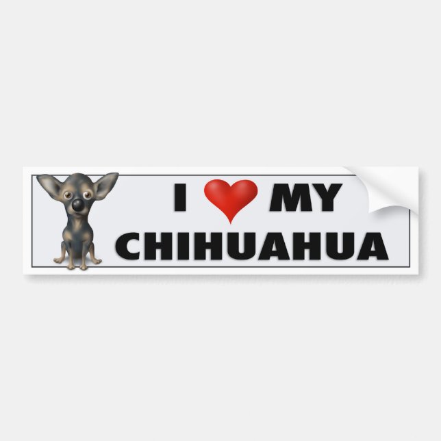 Adesivo Para Carro Etiqueta do amor da chihuahua 2 (Frente)
