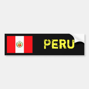 Adesivo Para Carro Etiqueta do bumber da bandeira de Peru