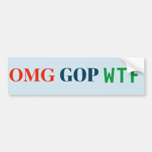 Adesivo Para Carro Etiqueta do GOP WTF de OMG