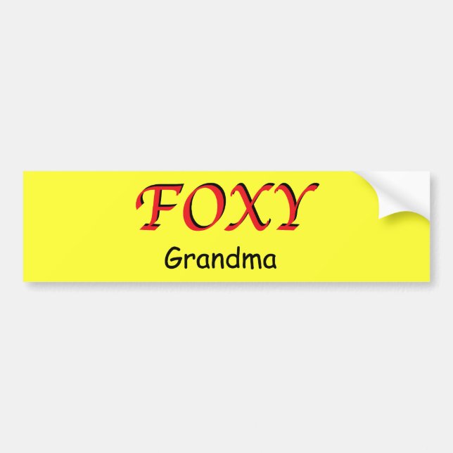 Adesivo Para Carro Etiqueta Foxy da avó (Frente)