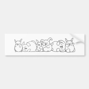 Adesivo Para Carro Etiqueta gorda dos coelhos