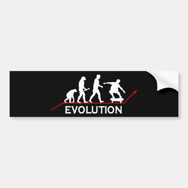 Adesivo Para Carro Etiqueta Skateboarding da evolução (Frente)