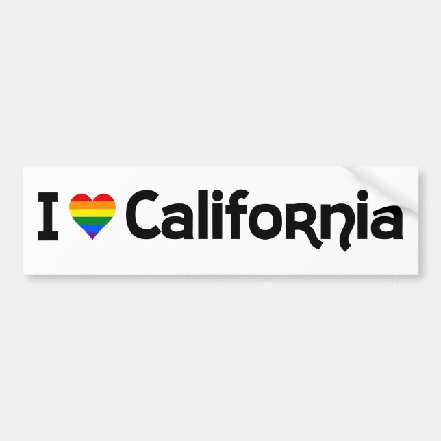 Adesivo Para Carro Eu adoro a LGBT California Bumper Sticker (Frente)