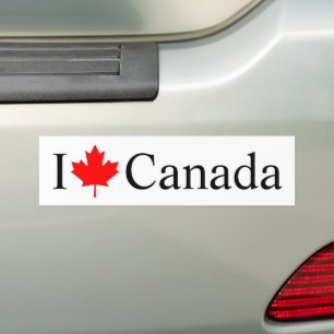 Adesivo Para Carro Eu adoro a tipografia canadiana com folha vermelha