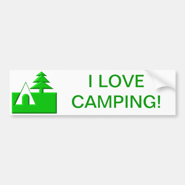 Adesivo Para Carro Eu adoro acampar (Frente)