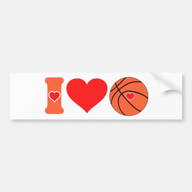 Adesivo Para Carro Eu adoro basquete (Frente)