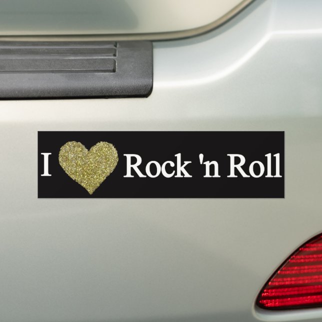 Adesivo Para Carro eu adoro rock'n roll (No carro)