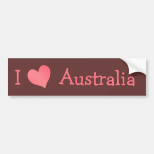 Adesivo Para Carro Eu amo a Austrália