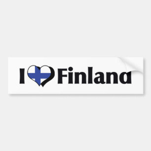 Adesivo Para Carro Eu Amo a Bandeira da Finlândia