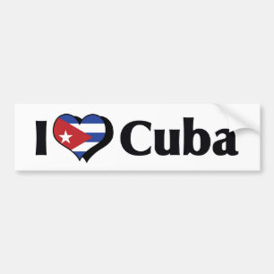 Adesivo Para Carro Eu Amo a Bandeira de Cuba