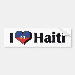 Adesivo Para Carro Eu amo a bandeira de Haiti
