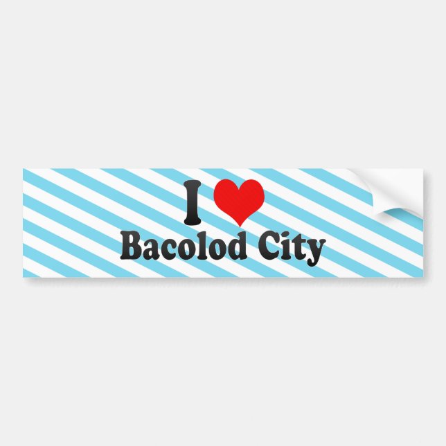 Adesivo Para Carro Eu amo a cidade de Bacolod, Filipinas (Frente)