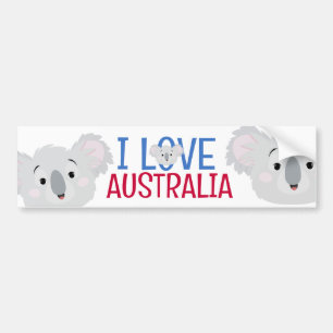 Adesivo Para Carro Eu Amo A Cinza Australiana Koala Bear