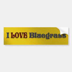 ADESIVO PARA CARRO EU AMO A ETIQUETA DE BLUEGRASS-BUMPER