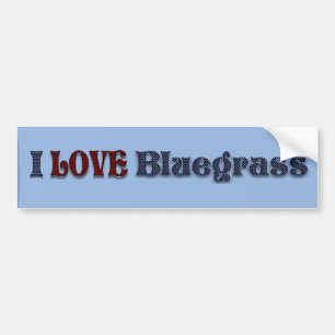 ADESIVO PARA CARRO EU AMO A ETIQUETA DE BLUEGRASS-BUMPER