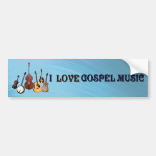ADESIVO PARA CARRO EU AMO A ETIQUETA DO EVANGELHO MUSIC-BUMPER