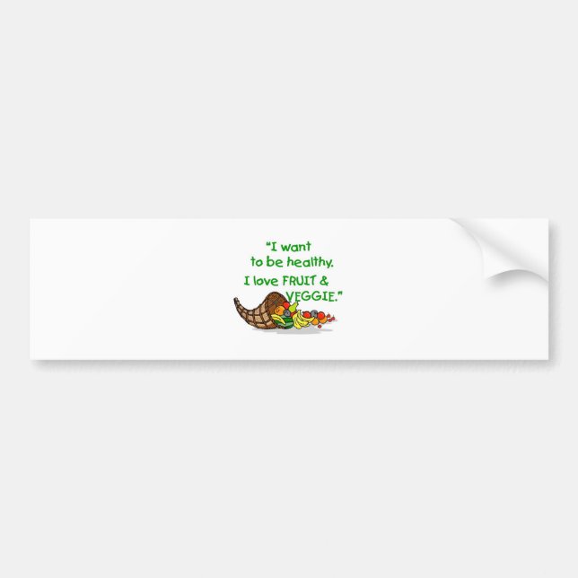 ADESIVO PARA CARRO EU AMO A FRUTA & O VEGETARIANO (Frente)