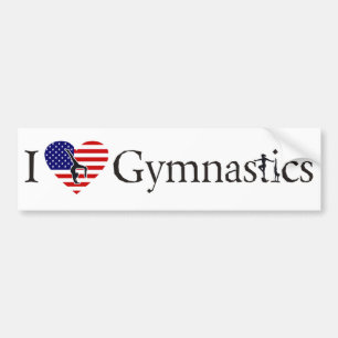 Adesivo Para Carro Eu amo a ginástica