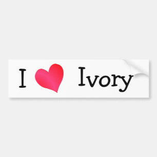 Adesivo Para Carro Eu Amo A Ivory