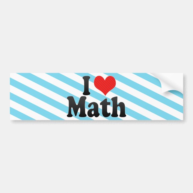 Adesivo Para Carro Eu amo a matemática (Frente)
