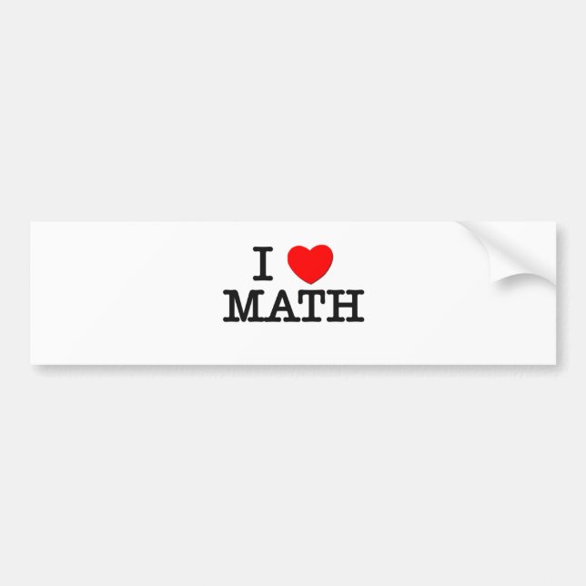 Adesivo Para Carro Eu amo a MATEMÁTICA (Frente)