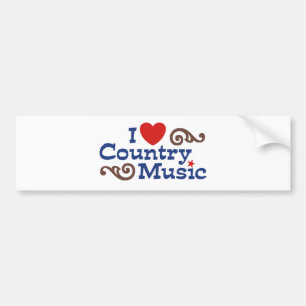 Adesivo Para Carro Eu amo a música country