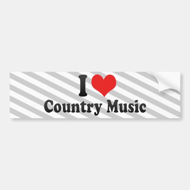 Adesivo Para Carro Eu amo a música country (Frente)
