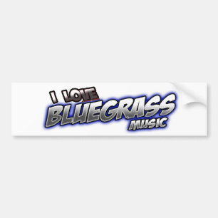 Adesivo Para Carro Eu amo a música de BLUEGRASS