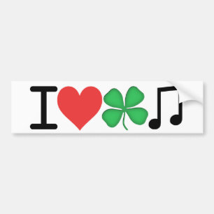 Adesivo Para Carro Eu amo a música irlandesa