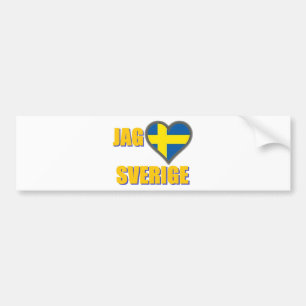 Adesivo Para Carro Eu amo a suecia (entalhe Älskar Sverige)