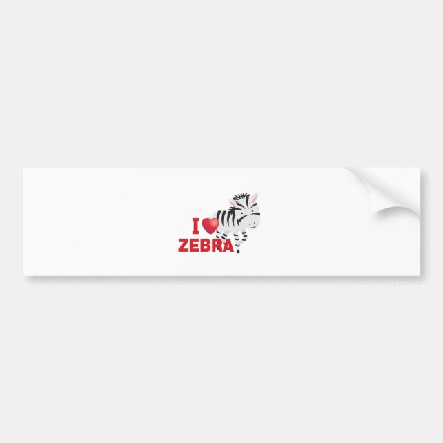 Adesivo Para Carro eu amo a zebra (Frente)