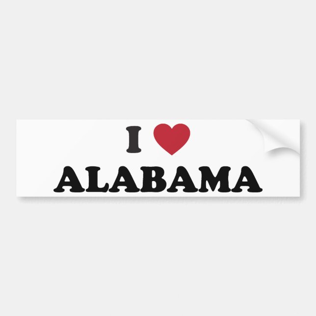 Adesivo Para Carro Eu amo Alabama (Frente)