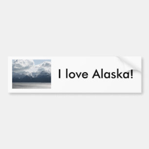 Adesivo Para Carro Eu amo Alaska! Autocolante no vidro traseiro