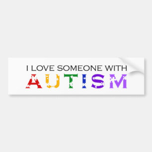 Adesivo Para Carro Eu amo alguém com autismo