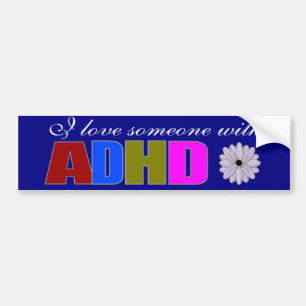 Adesivo Para Carro Eu amo alguém com TDAH