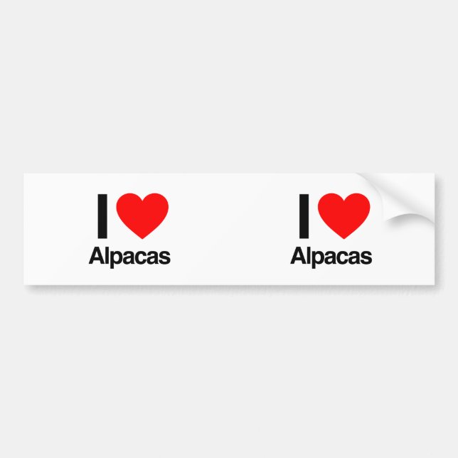 Adesivo Para Carro eu amo alpacas (Frente)
