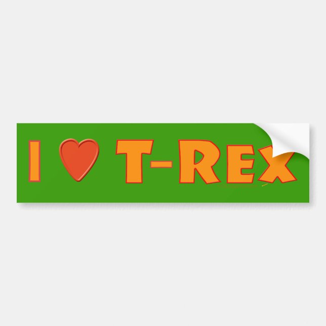 Adesivo Para Carro Eu amo amantes do dinossauro de Rex do (Frente)