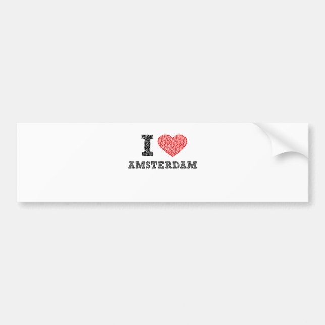 Adesivo Para Carro Eu amo Amsterdão (Frente)
