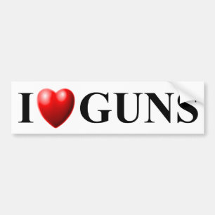 Adesivo Para Carro Eu amo armas