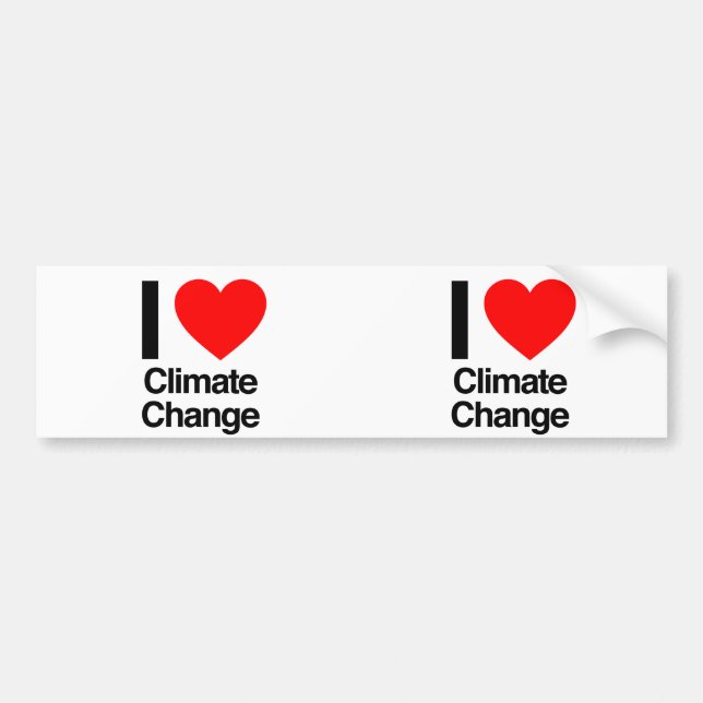 Adesivo Para Carro eu amo as mudanças climáticas (Frente)