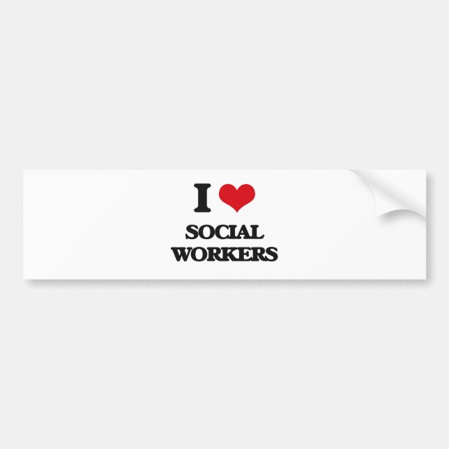 Adesivo Para Carro Eu amo assistentes sociais (Frente)
