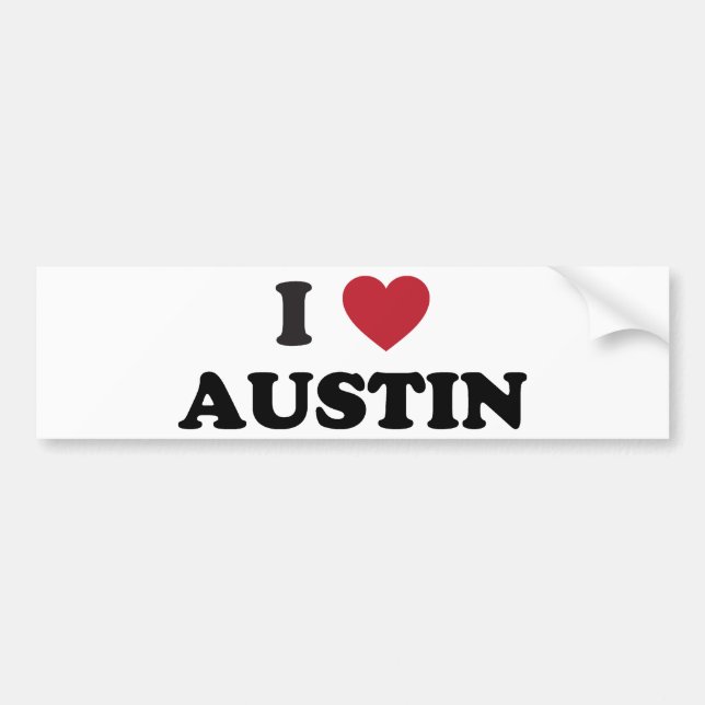Adesivo Para Carro Eu amo Austin (Frente)